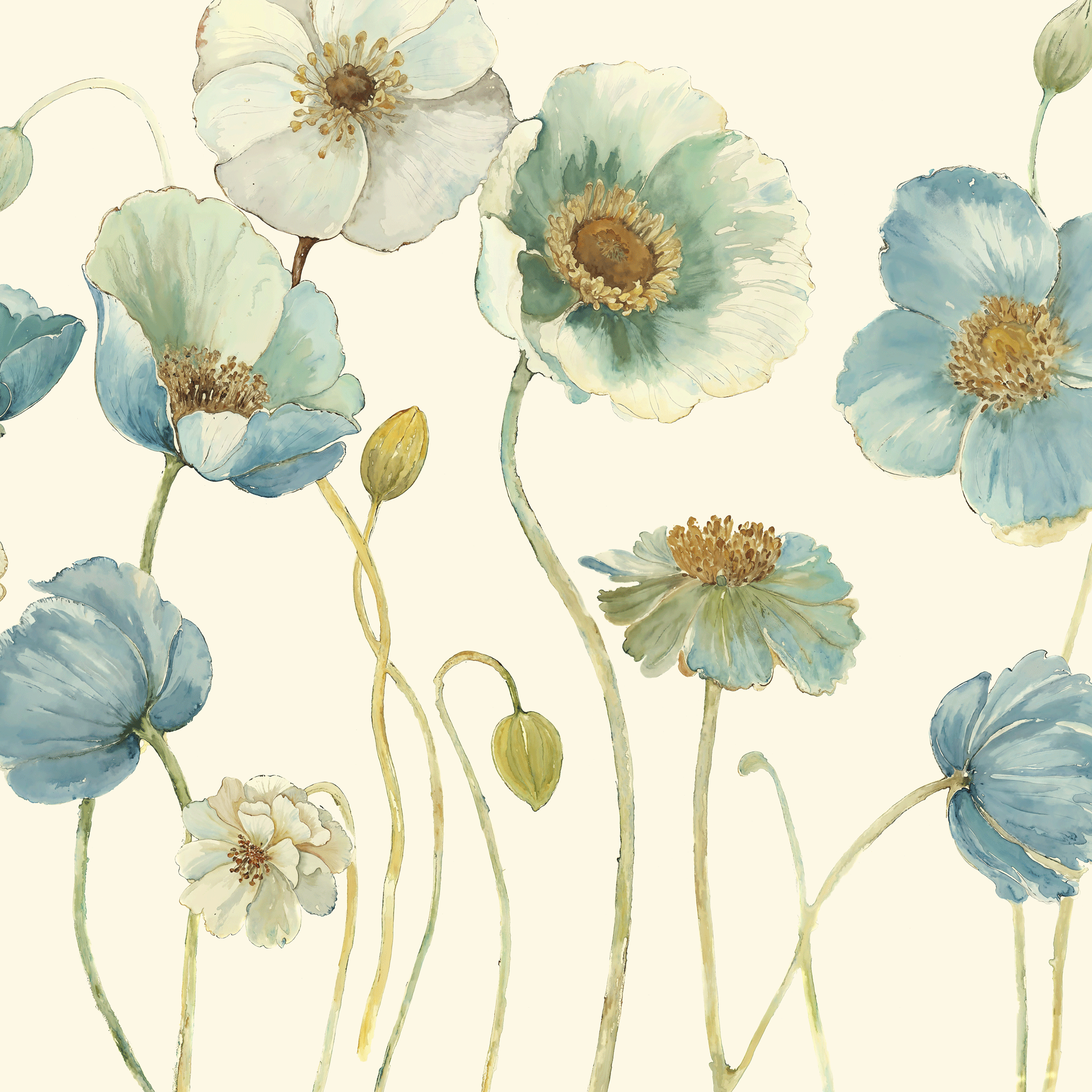 Meadow Whispers (Cream) Wallpaper