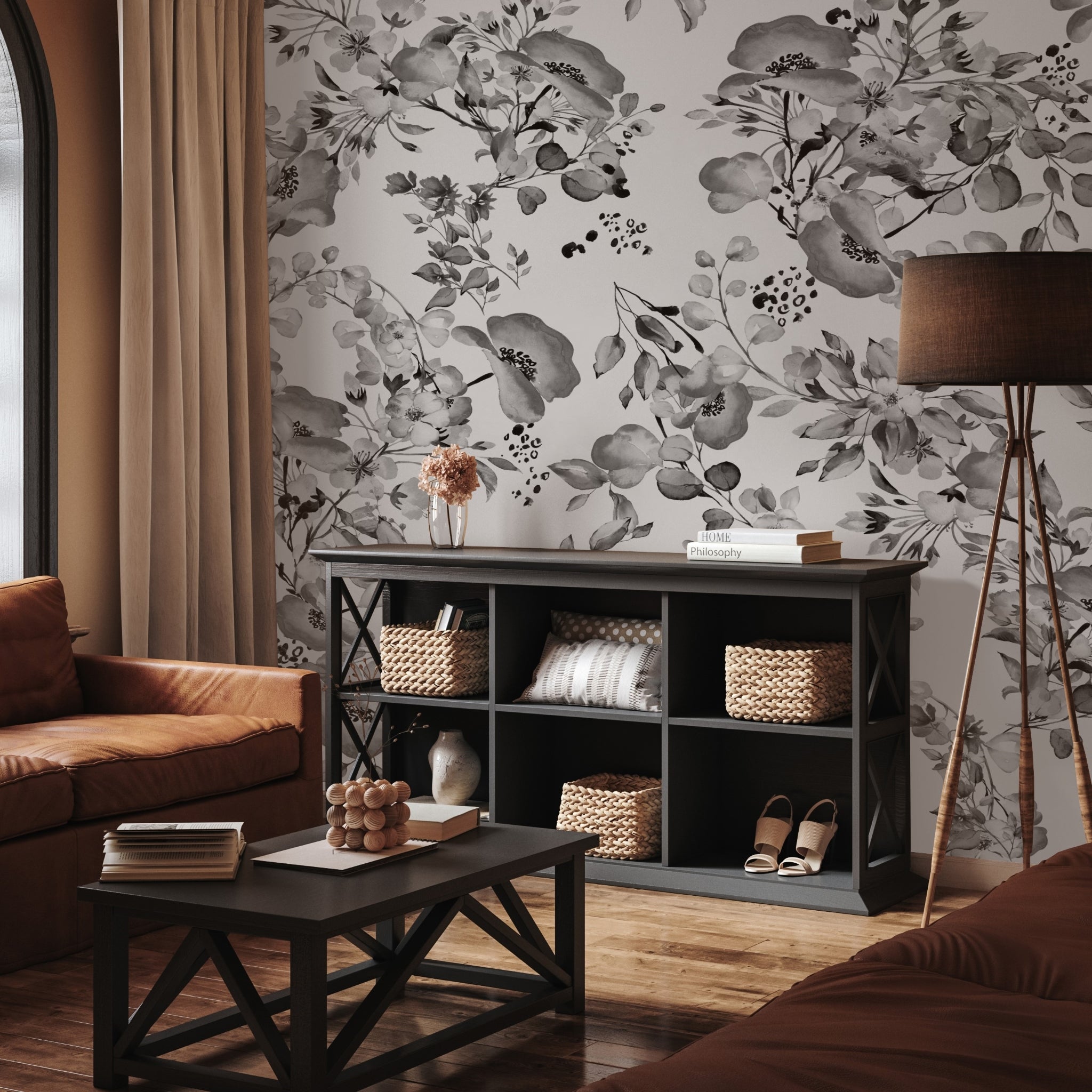 Midnight Flower Wallpaper - 4 FT H X 25.3 FT W LUXE P&S