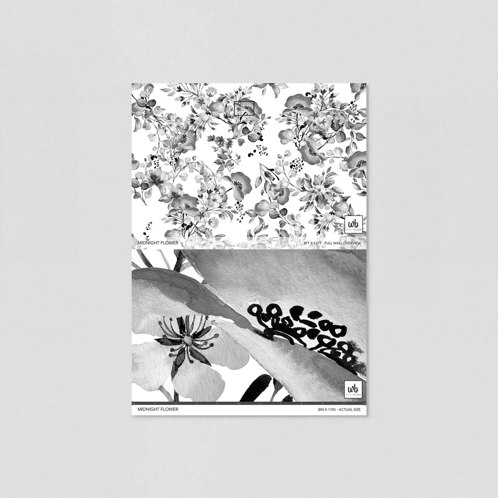 Midnight Flower Wallpaper - 4 FT H X 25.3 FT W LUXE P&S