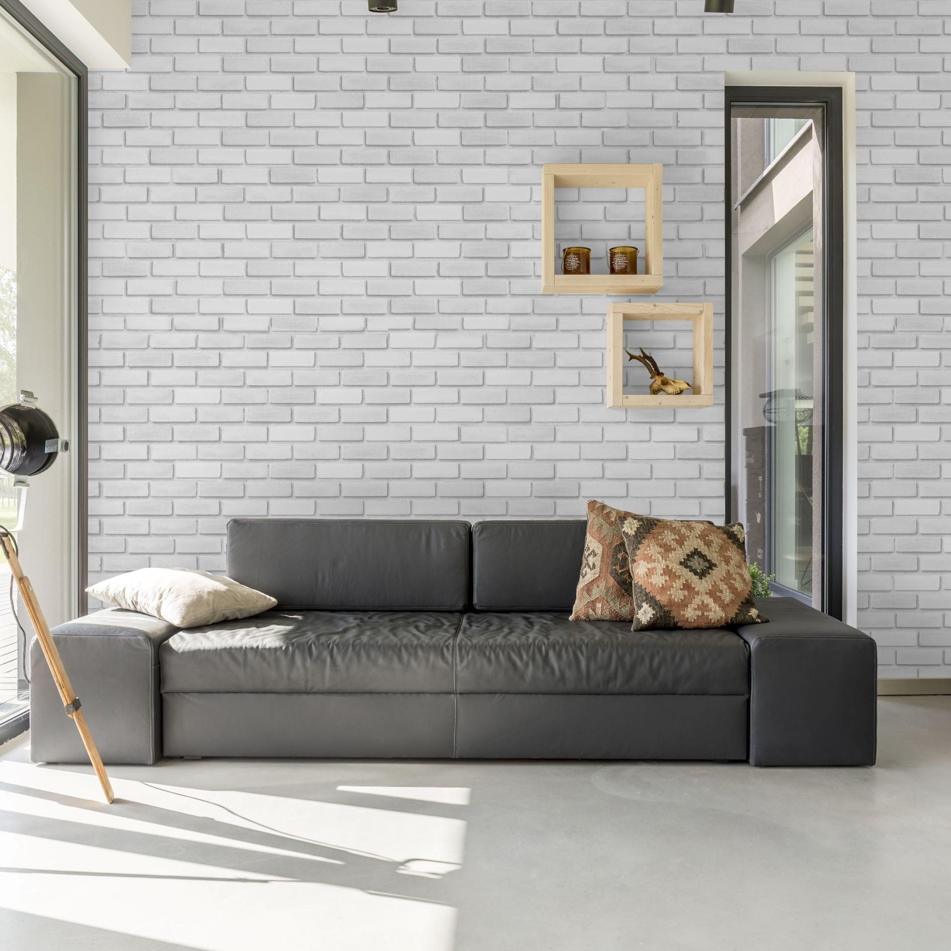 Bella Brick (White) Wallpaper